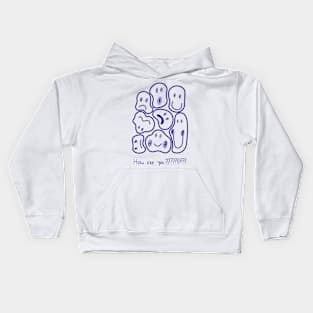 Blue Faces Front Kids Hoodie